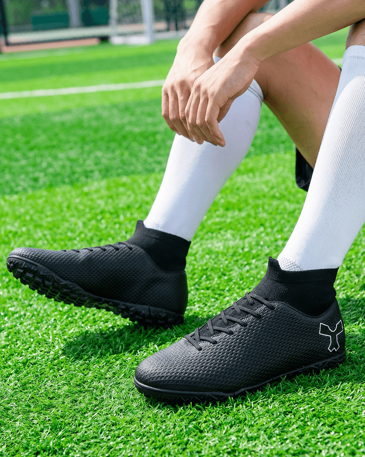 Soccer Turf Cleats with Sock Collar and Grip Sole
