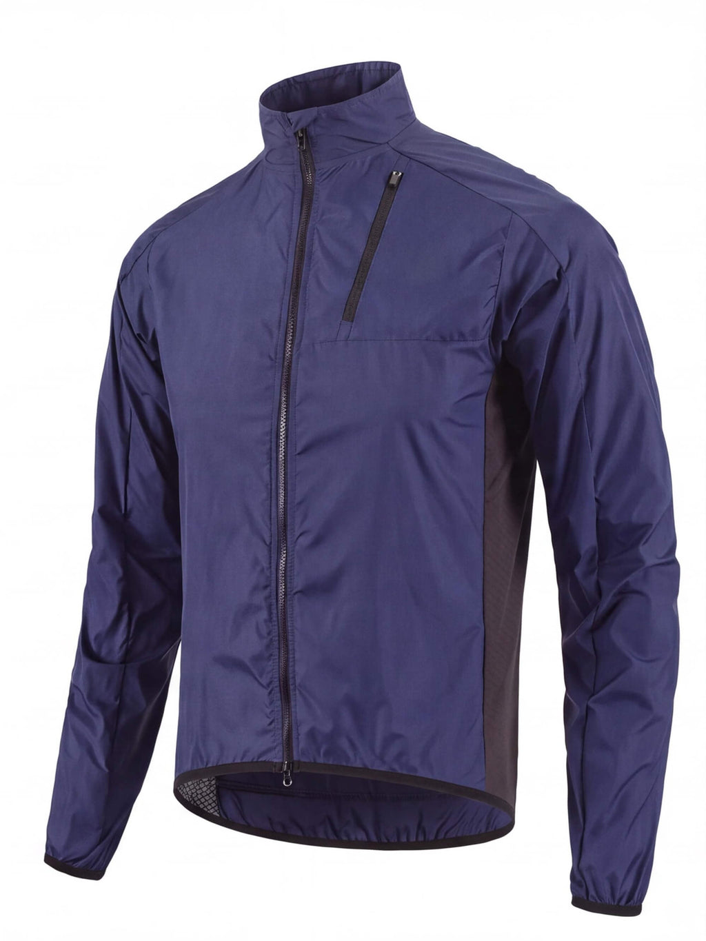 Lightweight Cycling Shell with Chest Pocket and Drop Tail