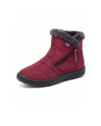 Plush-Lined Zip Winter Ankle Boots with Tread