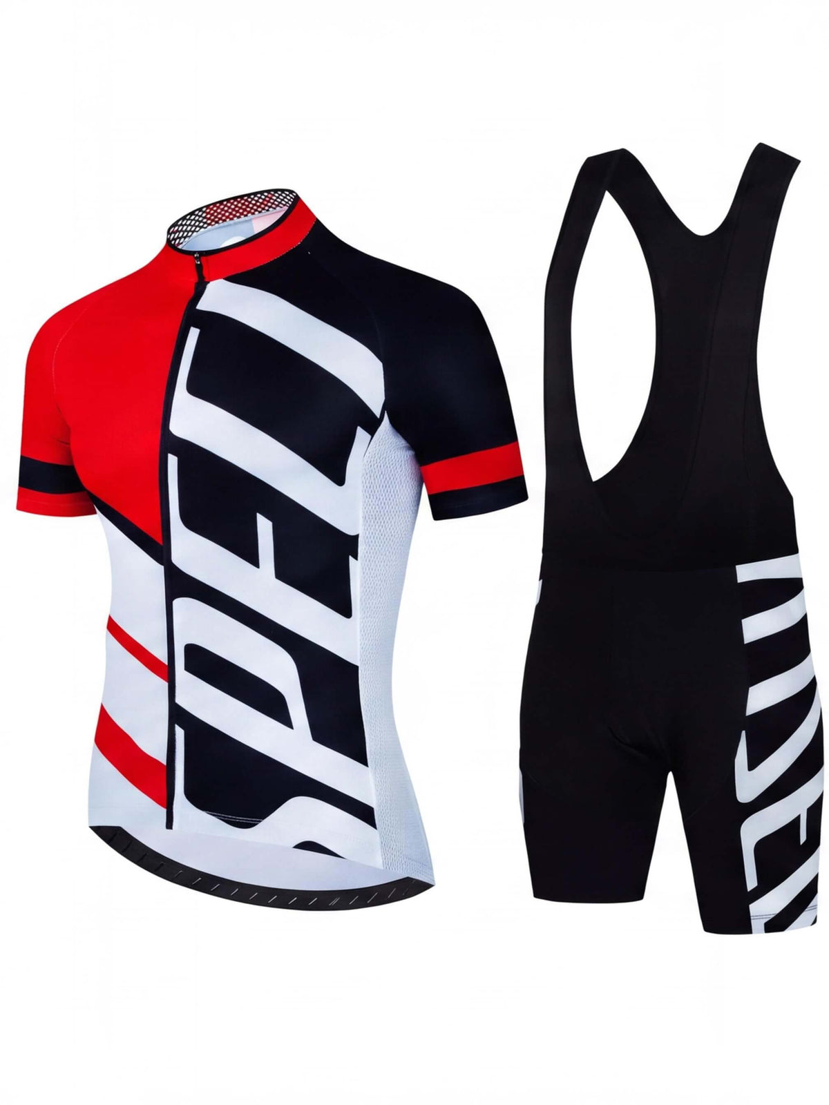 Men’s Cycling Jersey and Bib Shorts Set with Padded Seat