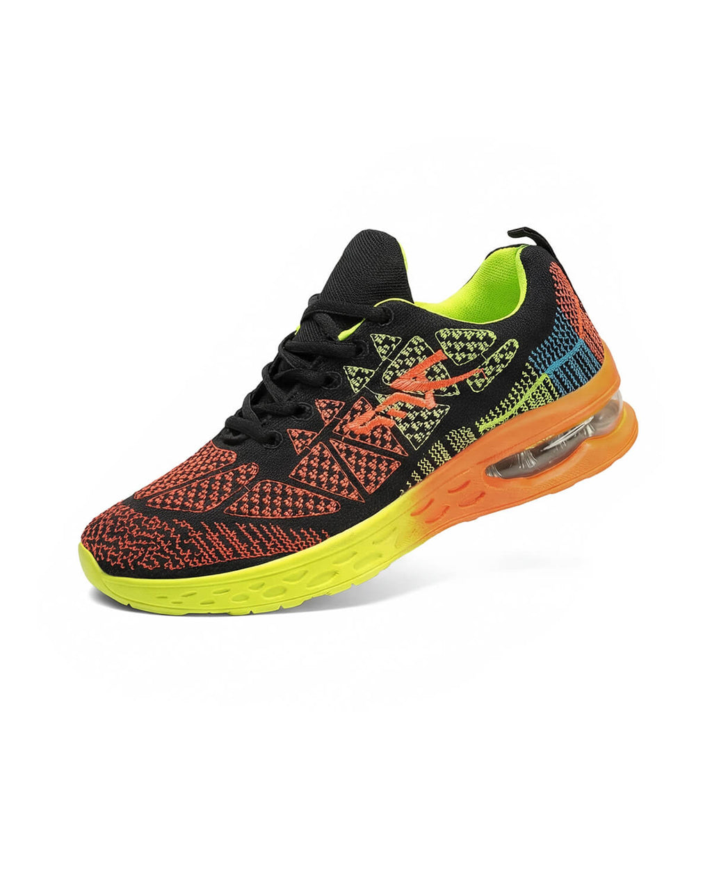 Air Cushion Knit Walking Sneakers with Heel Pull-Tab