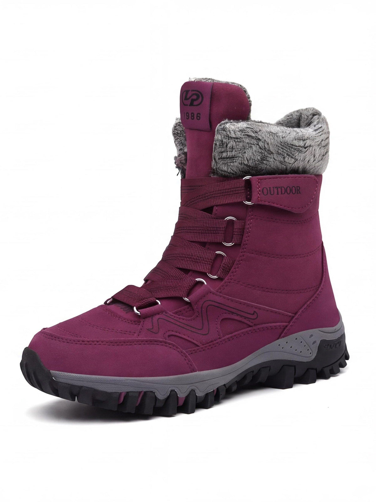High-Cut Snow Boots with Ankle Strap