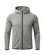 Zip-Up Hooded Fitness Jacket with Athletic Fit