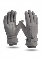 Insulated Winter Gloves with Wrist Strap and Pocket