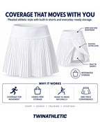 Pleated High-Waisted Skort with Built-In Shorts