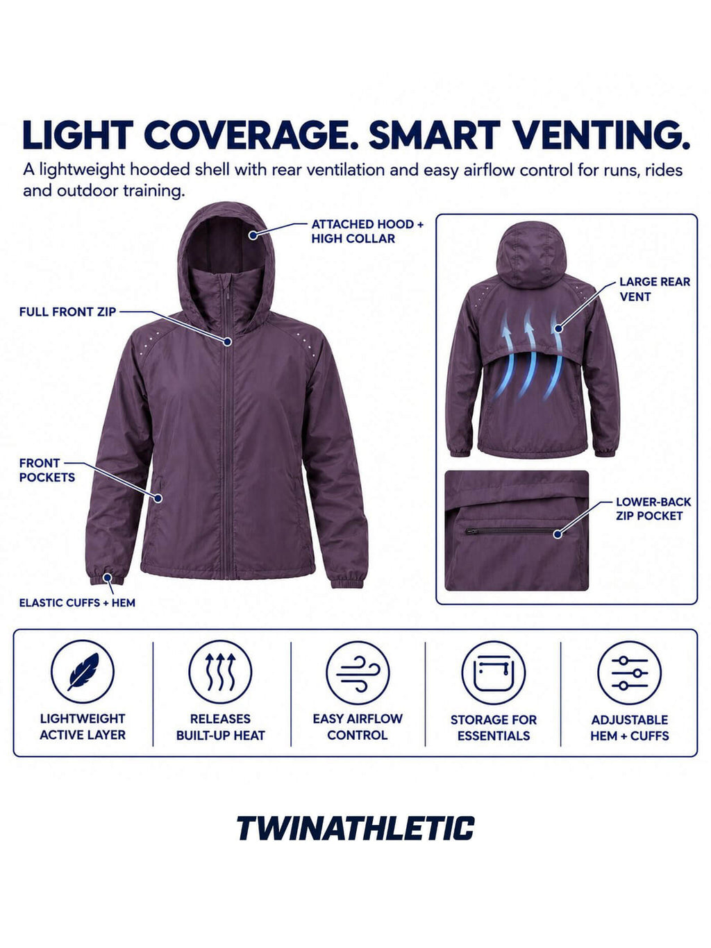Lightweight Ventilated Wind Jacket