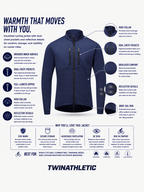 Insulated Cycling Jacket with Dual Chest Zipper Pockets