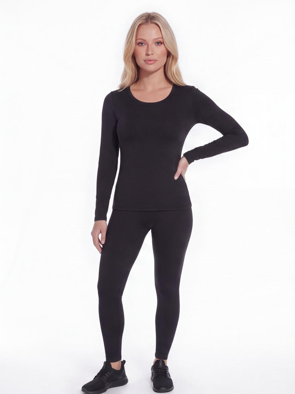 Women's Lightweight Thermal Base Layer Set with Four-Way Stretch