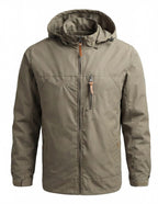 Men's Waterproof Hooded Windbreaker Jacket with Chest Pocket