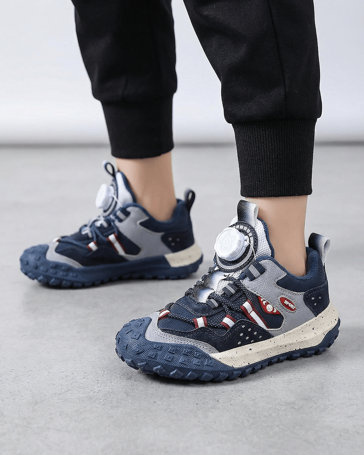Kids Trail Sneakers with Dial Lace and Lug Sole