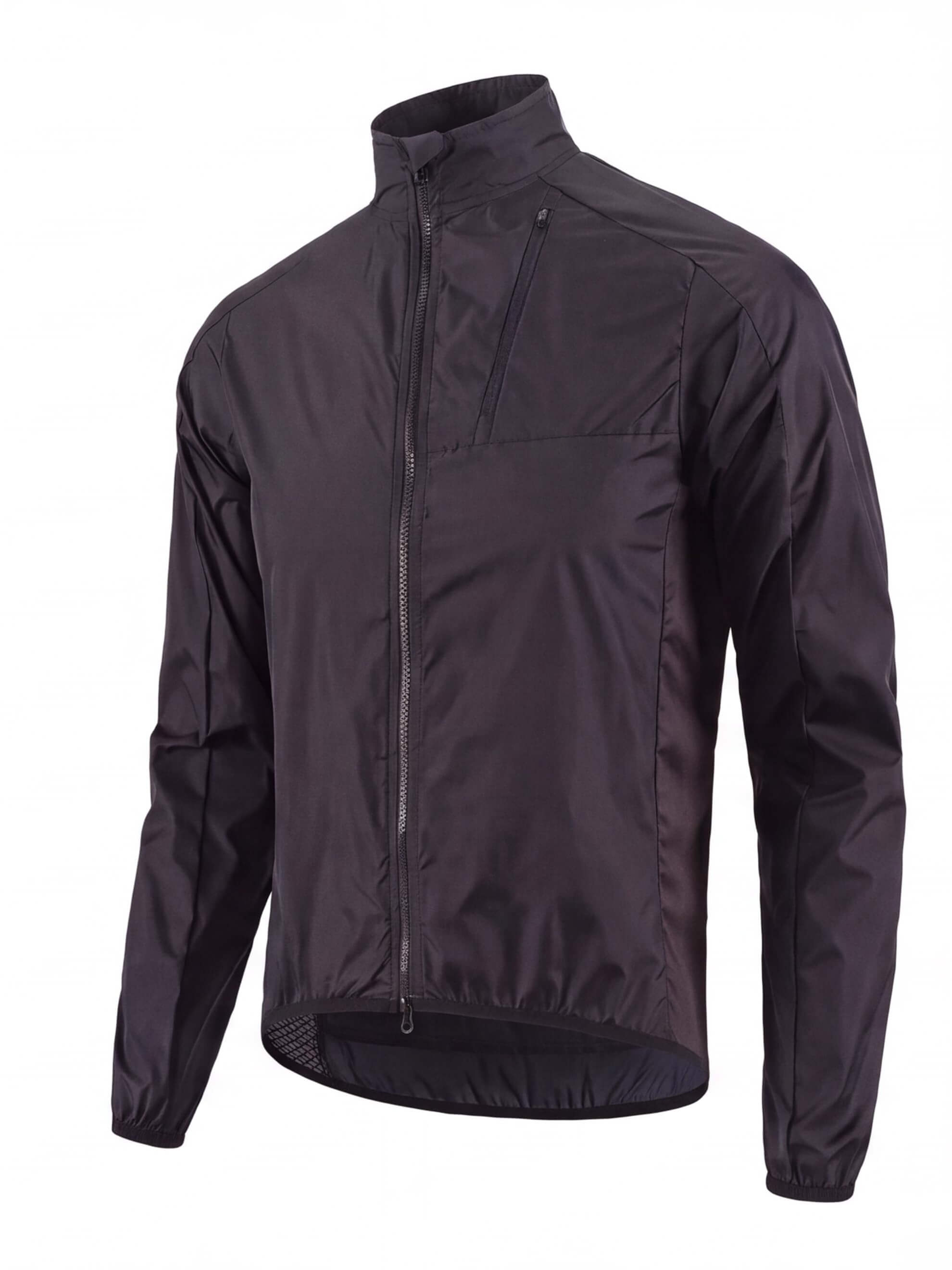 Lightweight Cycling Shell with Chest Pocket and Drop Tail