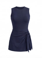 Women's Tennis Dress with Built-In Shorts and Wrap Tie Skirt