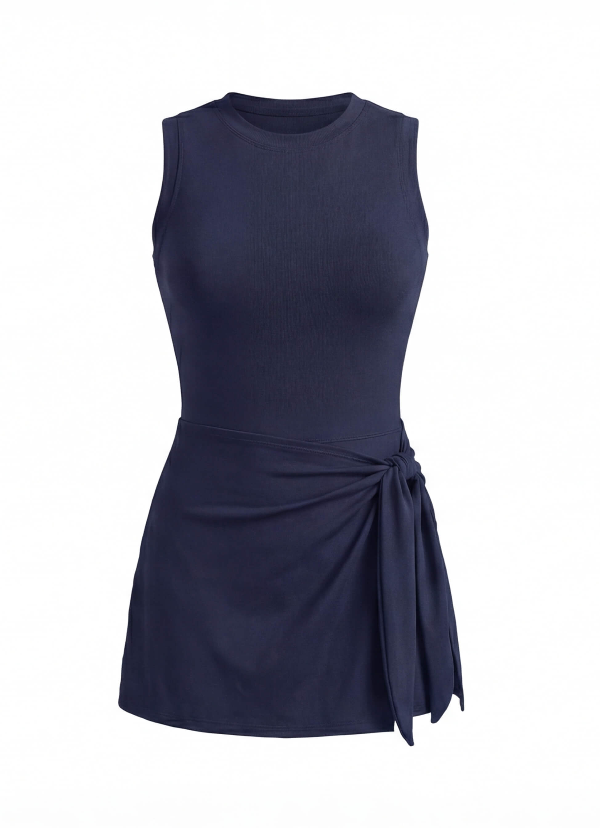 Women's Tennis Dress with Built-In Shorts and Wrap Tie Skirt