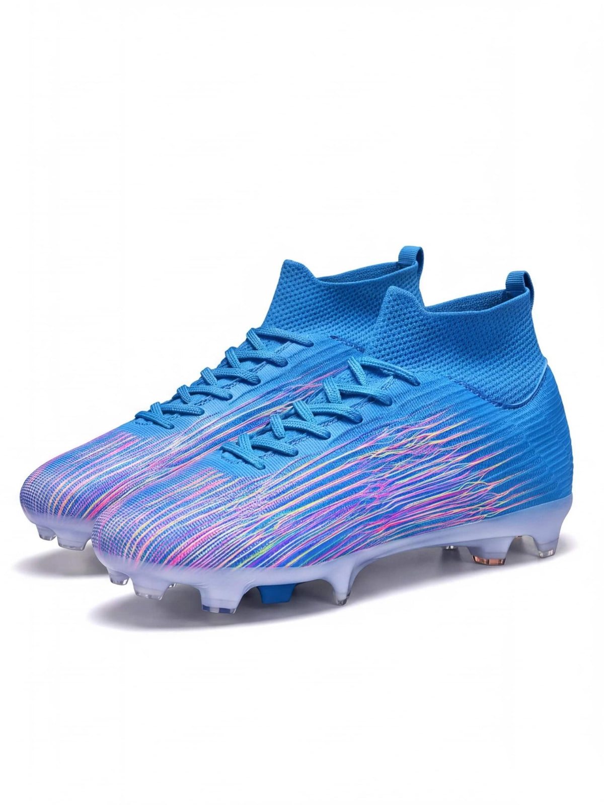 Soccer Cleats with Knit Collar and Textured Upper