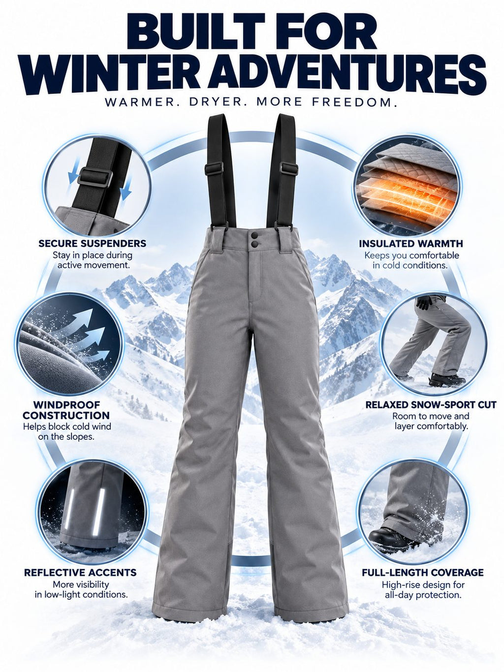 Women’s Insulated Suspender Ski & Snow Pants