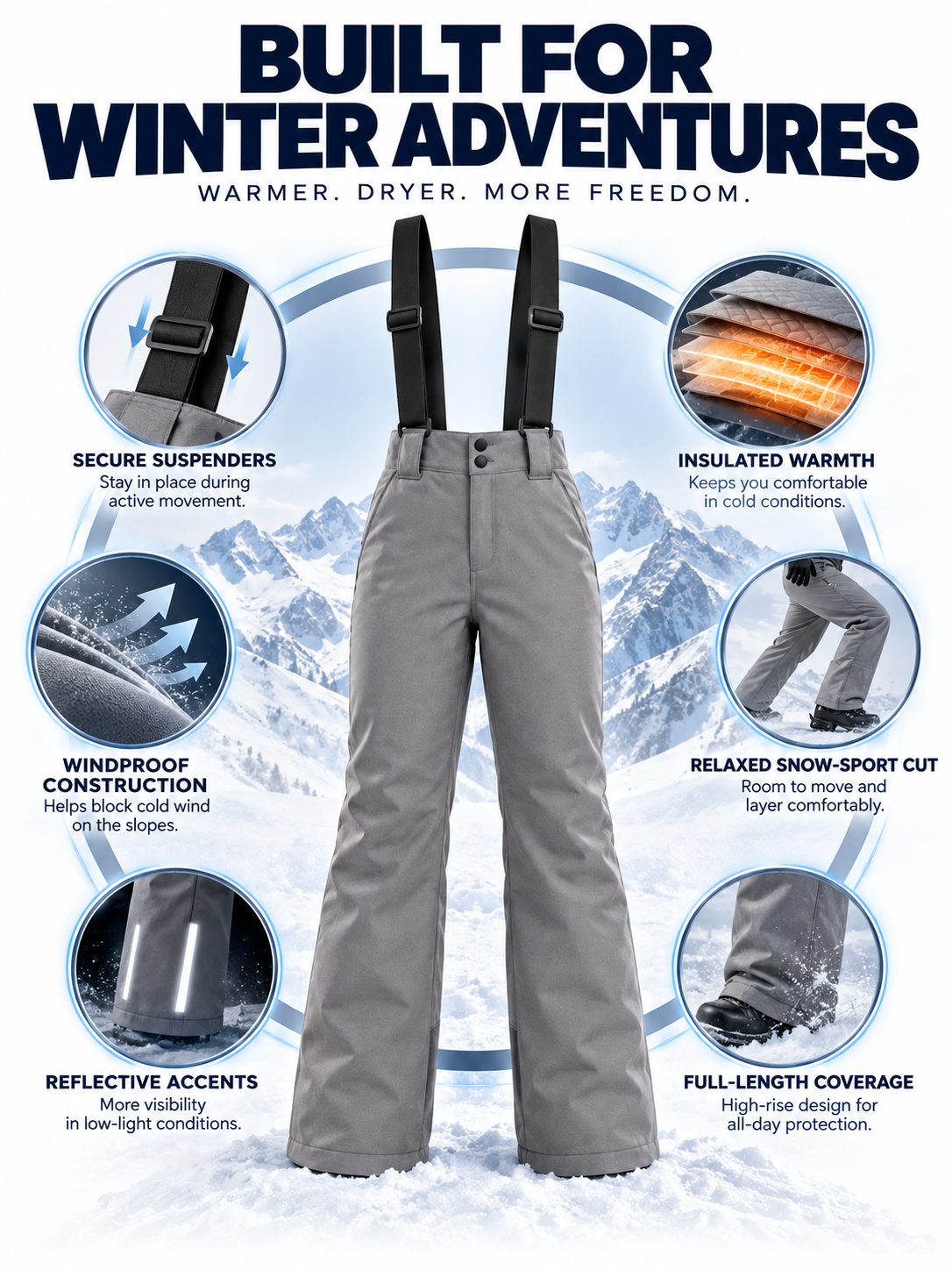 Women’s Insulated Suspender Ski & Snow Pants