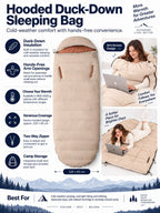 Duck-Down Cold-Weather Sleeping Bag with Arm Openings