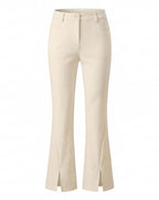 Golf Pants with Front Slit Hem and Belt Loops