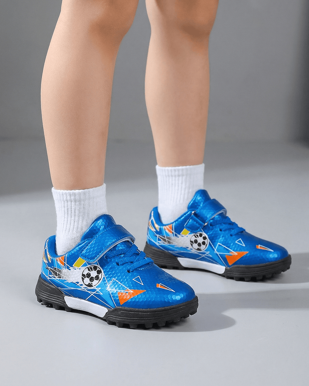Kids Turf Soccer Shoes with Strap and Laces