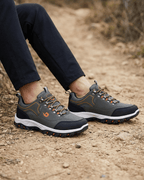 Outdoor Hiking Shoes with PU Leather-Style Upper and Lugged Sole