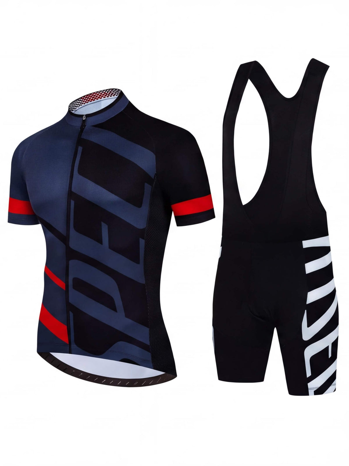 Men’s Cycling Jersey and Bib Shorts Set with Padded Seat