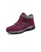 Fleece-Lined Winter Hiking Boots with Hook-and-Loop Straps