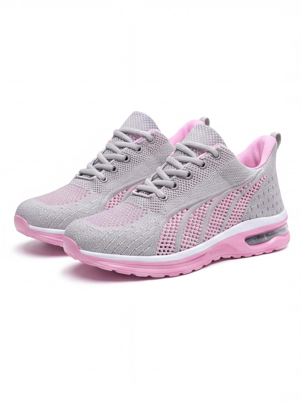 Cushioned Running Shoes with Breathable Knit Upper