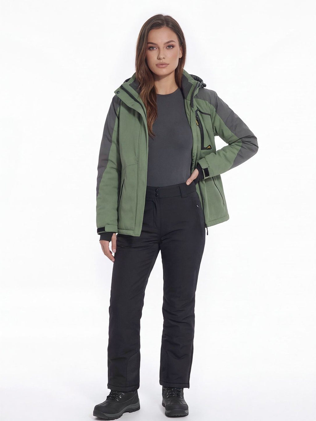Insulated Waterproof Hooded Ski Jacket