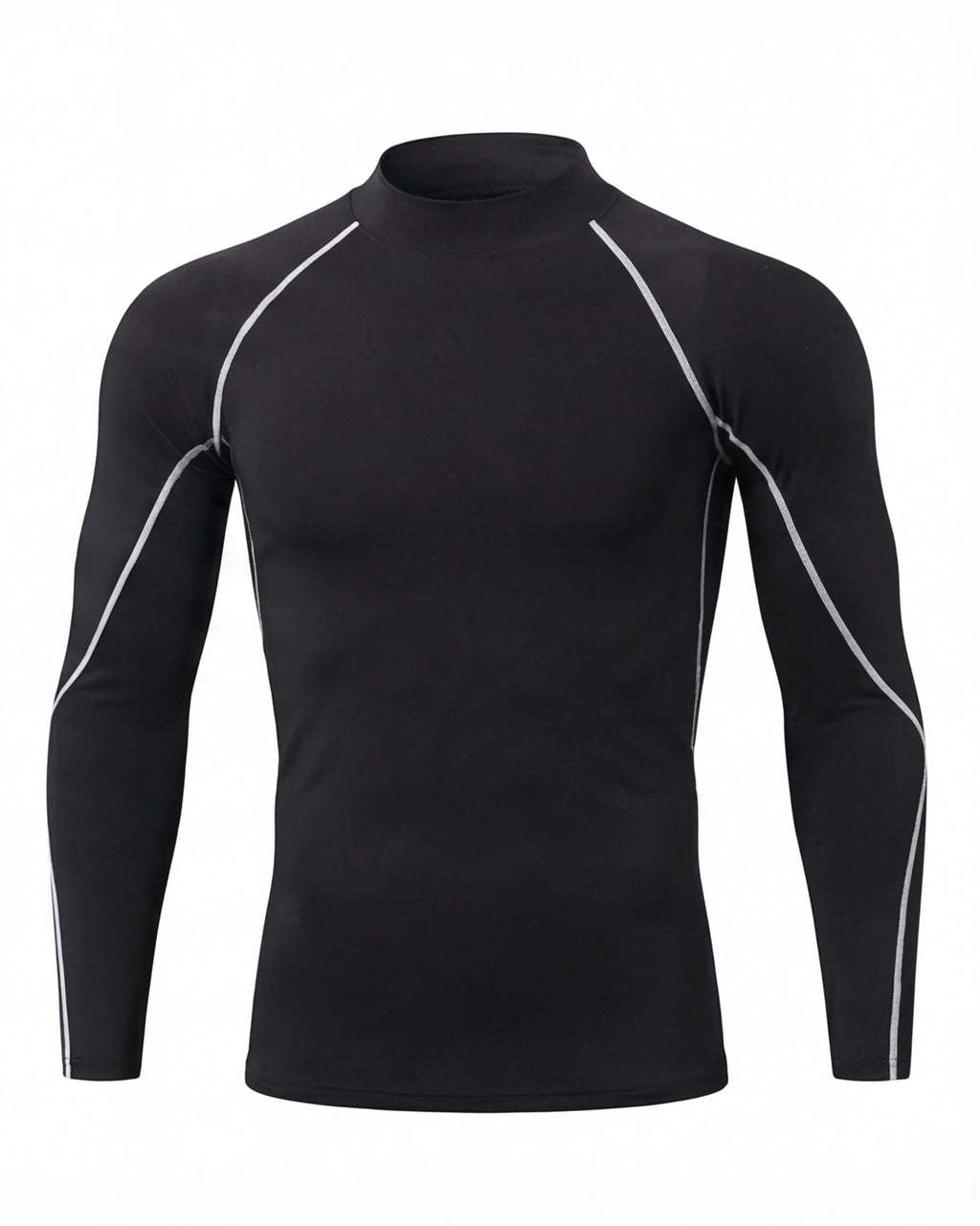 Muscle-Fit Long Sleeve Training Top with Mock Neck