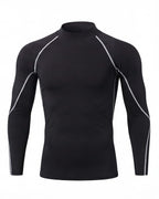 Muscle-Fit Long Sleeve Training Top with Mock Neck