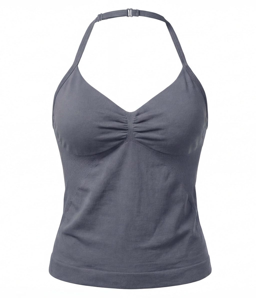 Women’s Backless Halter Gym Top with Adjustable Tie
