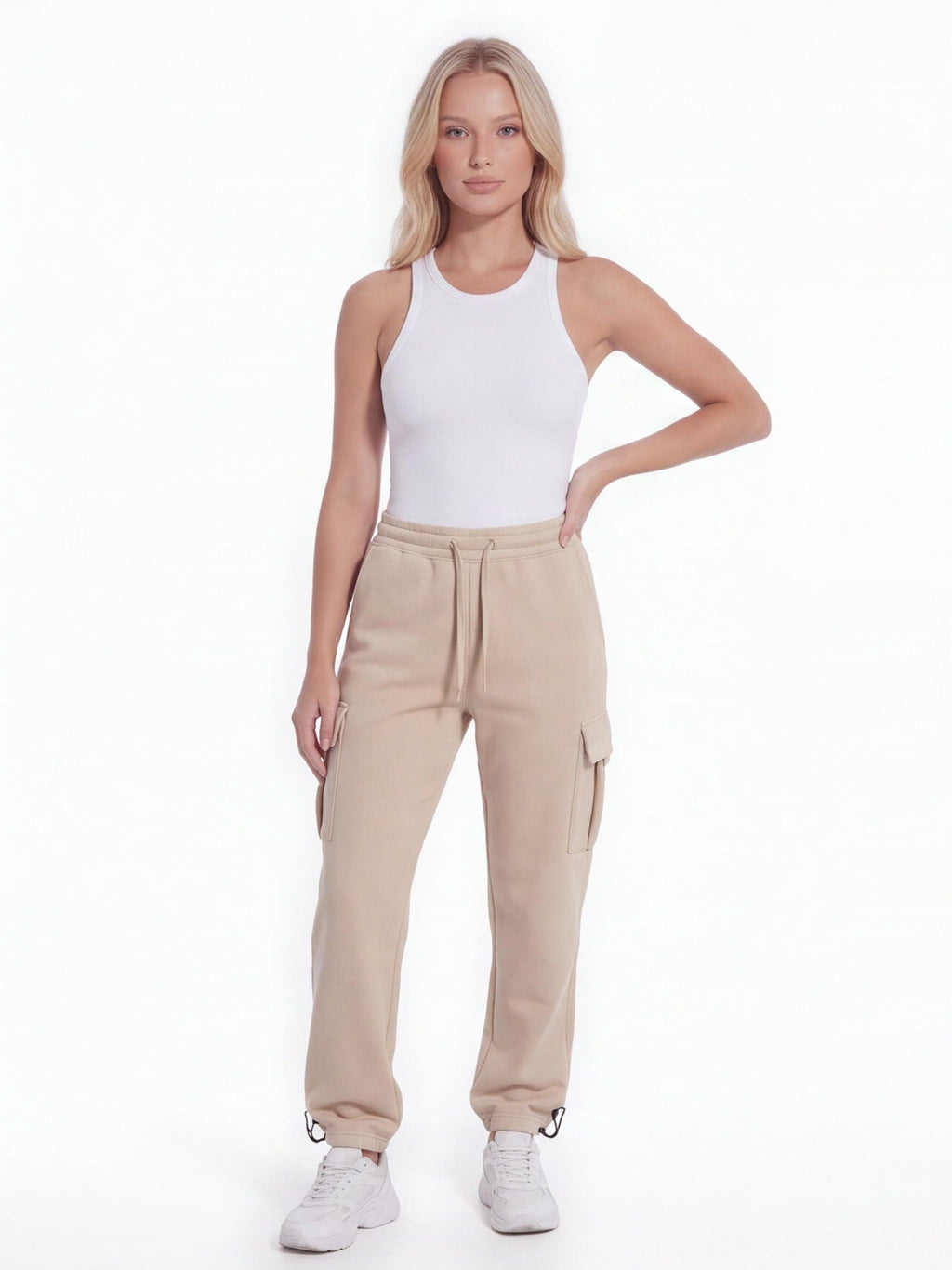 Fleece-Lined Cargo Pants with Adjustable Hems