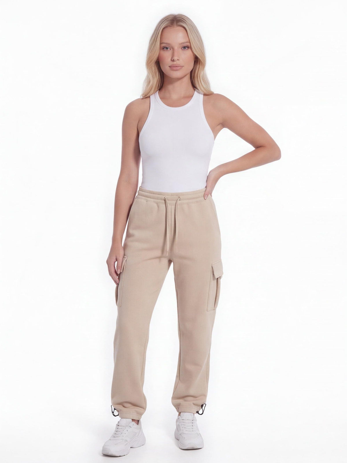 Fleece-Lined Cargo Pants with Adjustable Hems