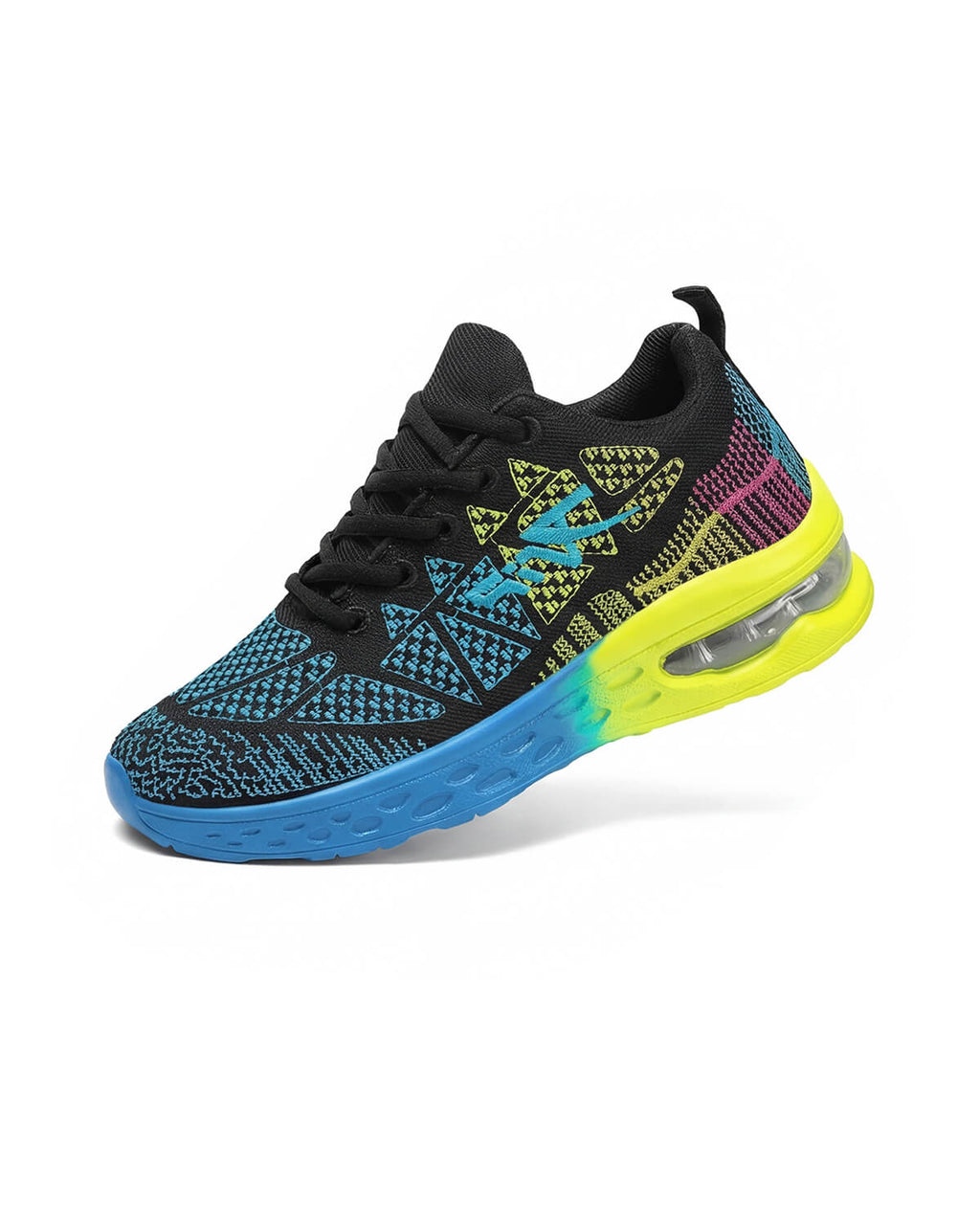 Air Cushion Knit Walking Sneakers with Heel Pull-Tab