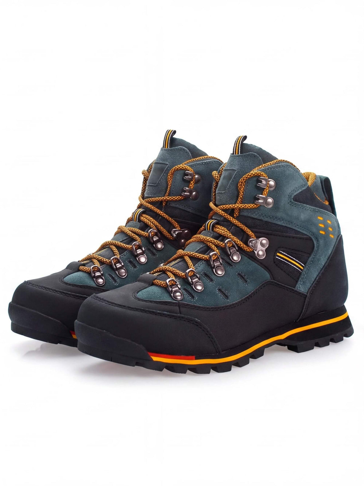 Protective Hiking Boots with Wraparound Rand and Hook Lacing