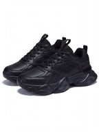 Chunky Walking Shoes with Layered Panels and Mesh Inserts