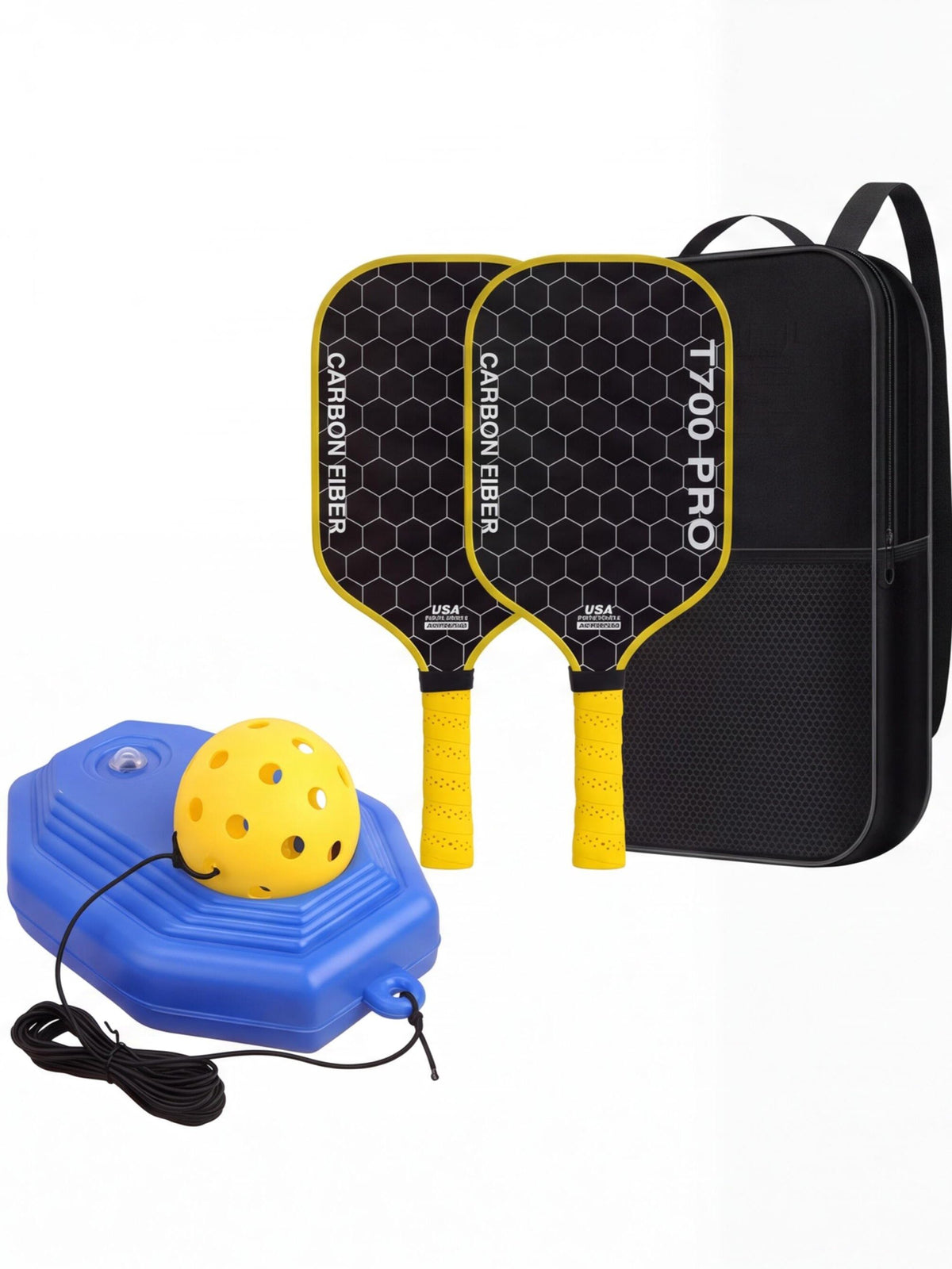 Pickleball Paddle & Tethered Solo Trainer Set