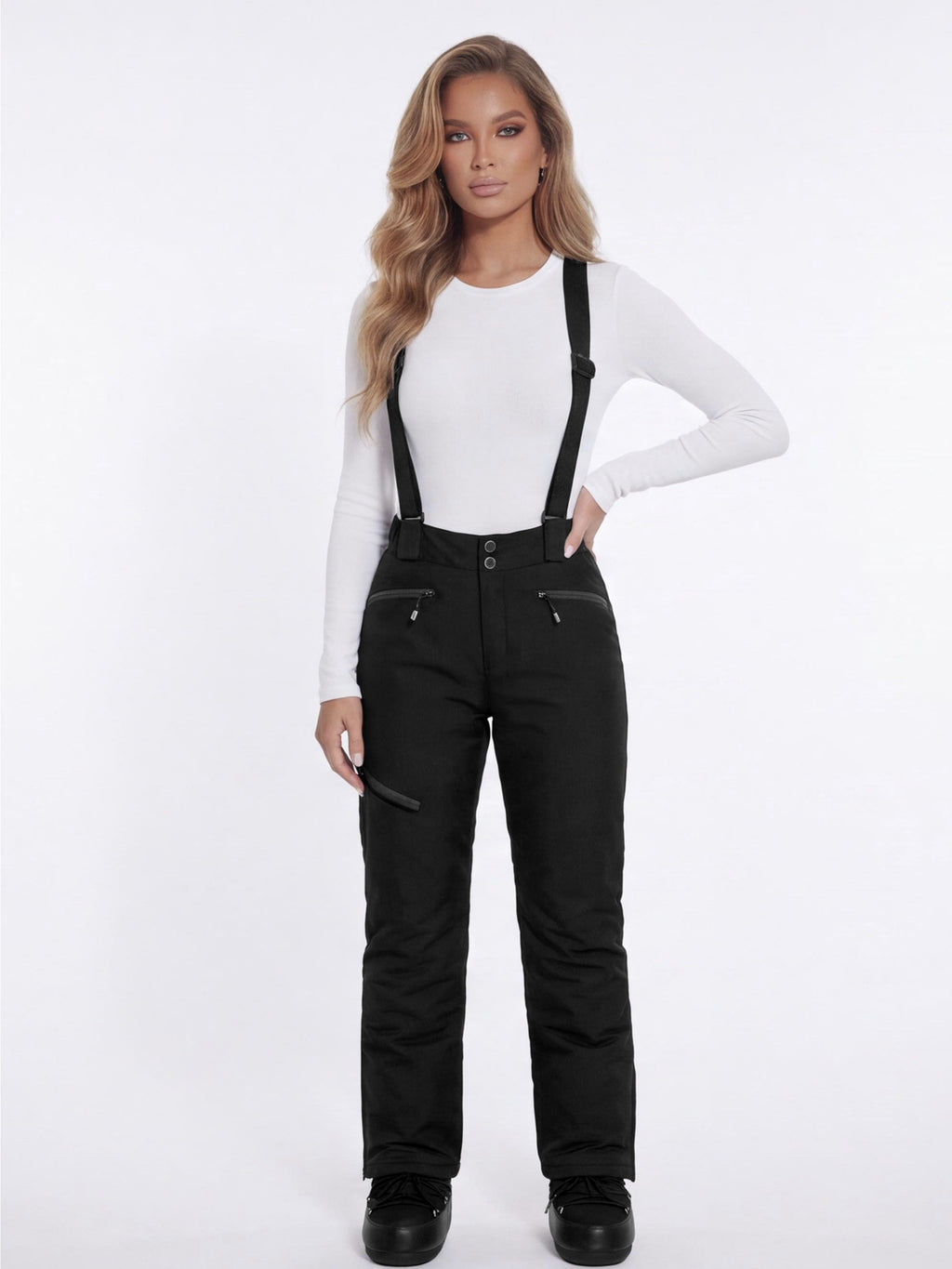 Insulated Snow Pants with Detachable Suspenders