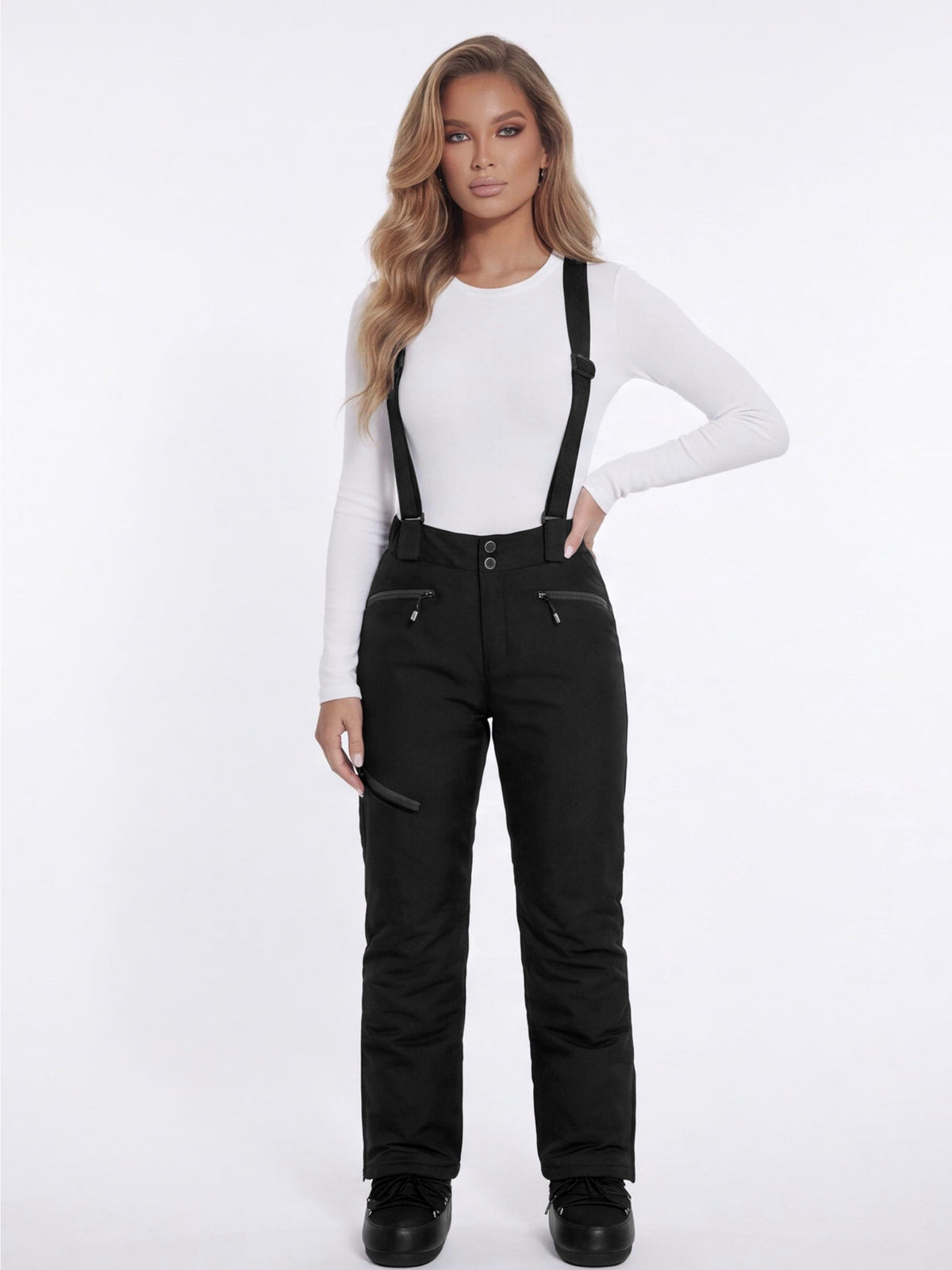 Insulated Snow Pants with Detachable Suspenders
