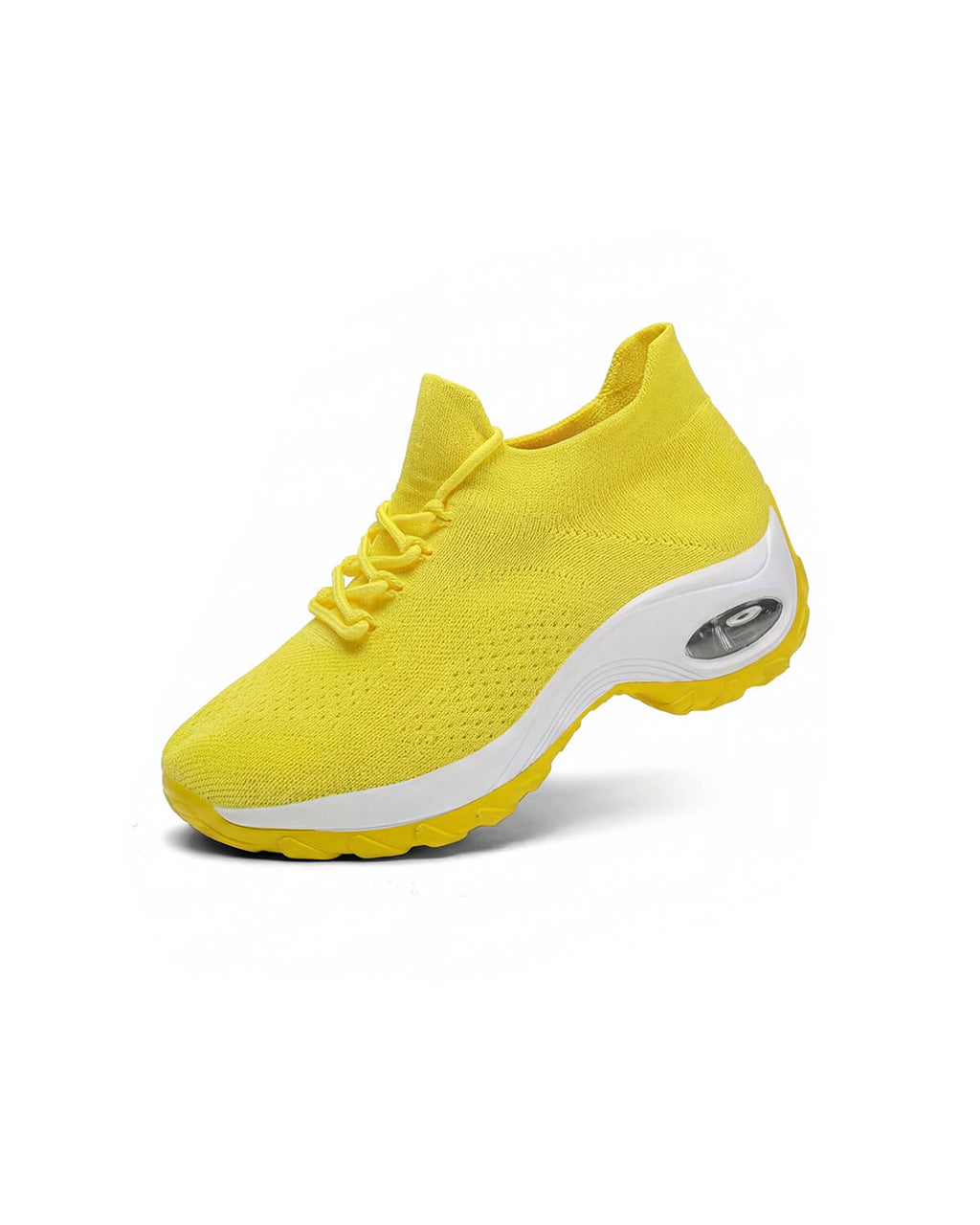 Air Cushion Knit Walking Shoes with Sock Collar