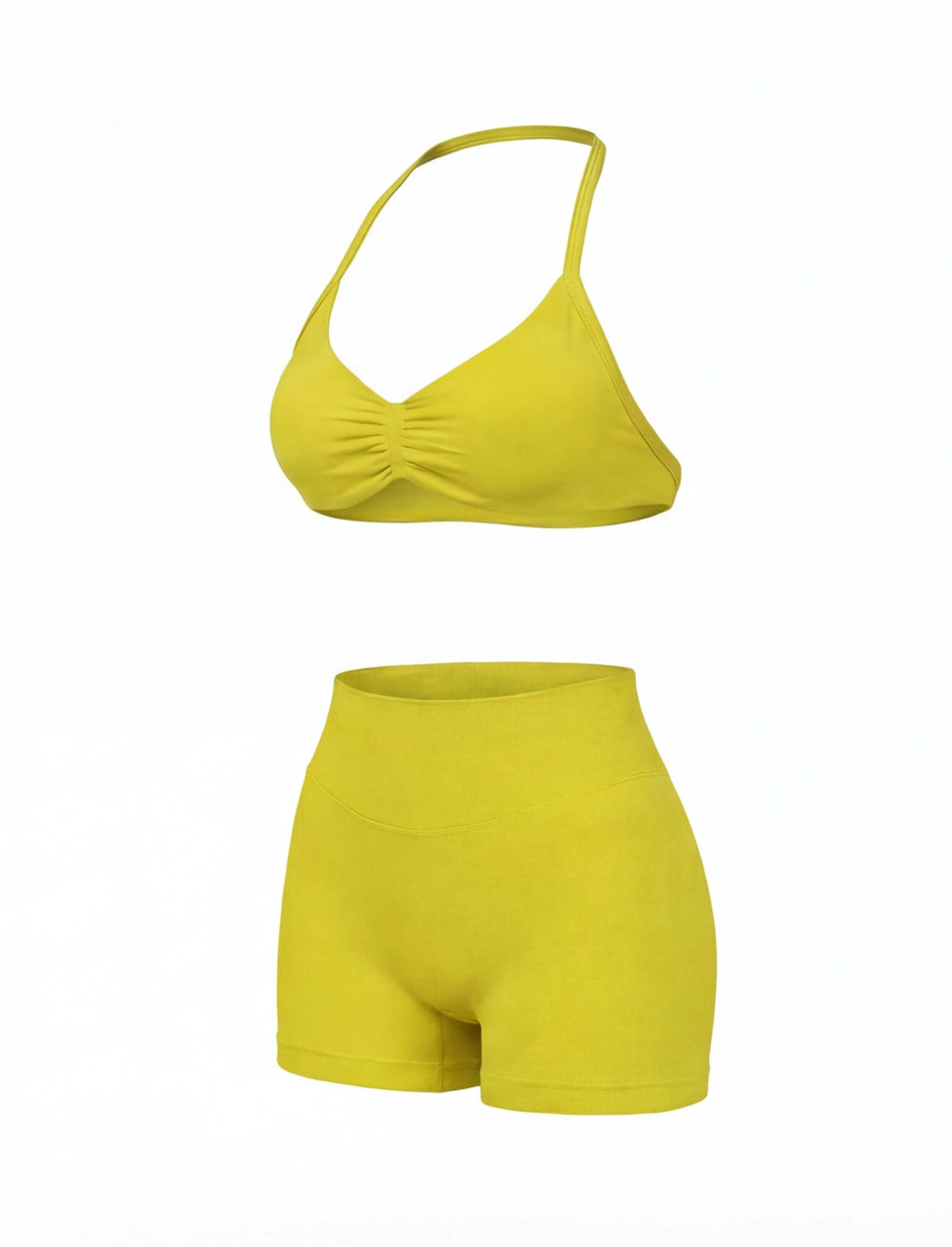 Women’s Gym Set One-Shoulder Bra and Shorts