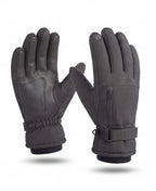 Insulated Winter Gloves with Wrist Strap and Pocket