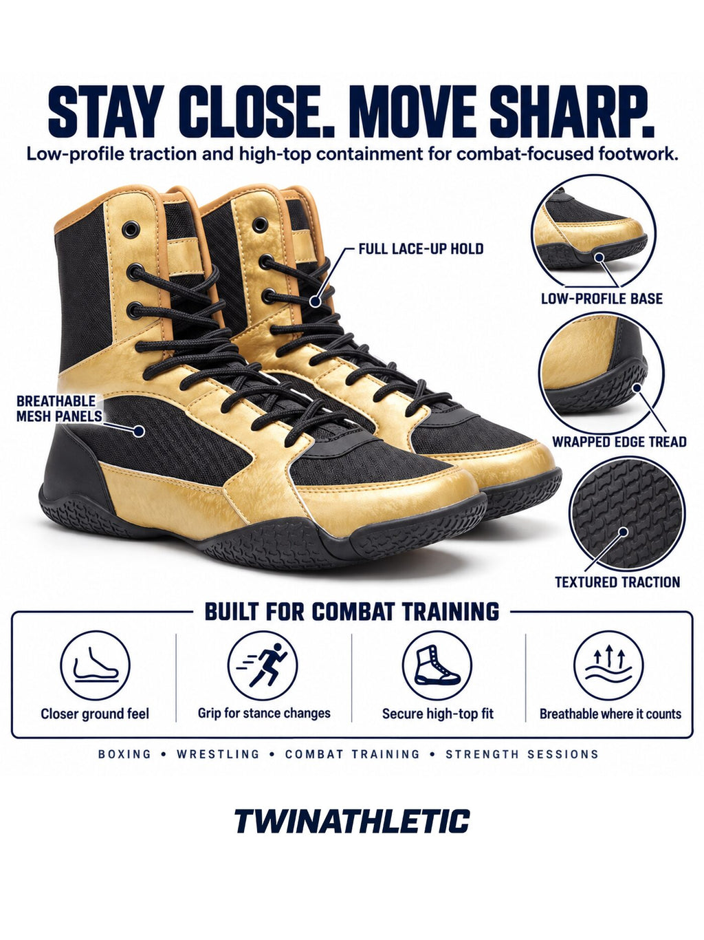 High-Top Boxing & Wrestling Training Shoes