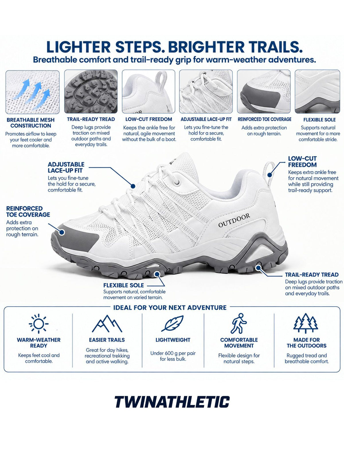 Lightweight Breathable Mesh Hiking Shoes