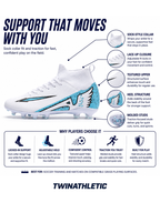 Soccer Cleats with Sock Collar and Molded Studs