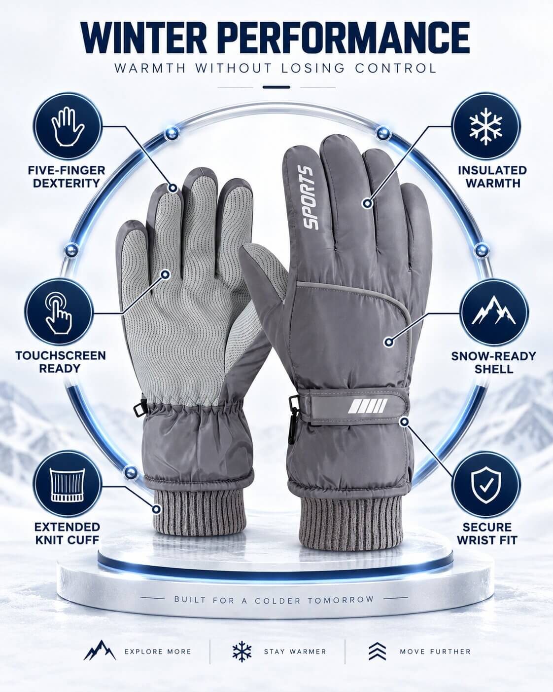 Insulated Touchscreen Ski & Snow Gloves