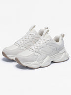 Chunky Walking Shoes with Layered Panels and Mesh Inserts