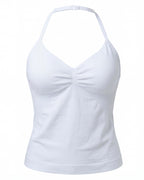 Women’s Backless Halter Gym Top with Adjustable Tie