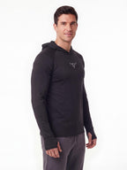 Men's Lightweight Hooded Training Top with Thumb Holes