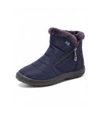 Plush-Lined Zip Winter Ankle Boots with Tread